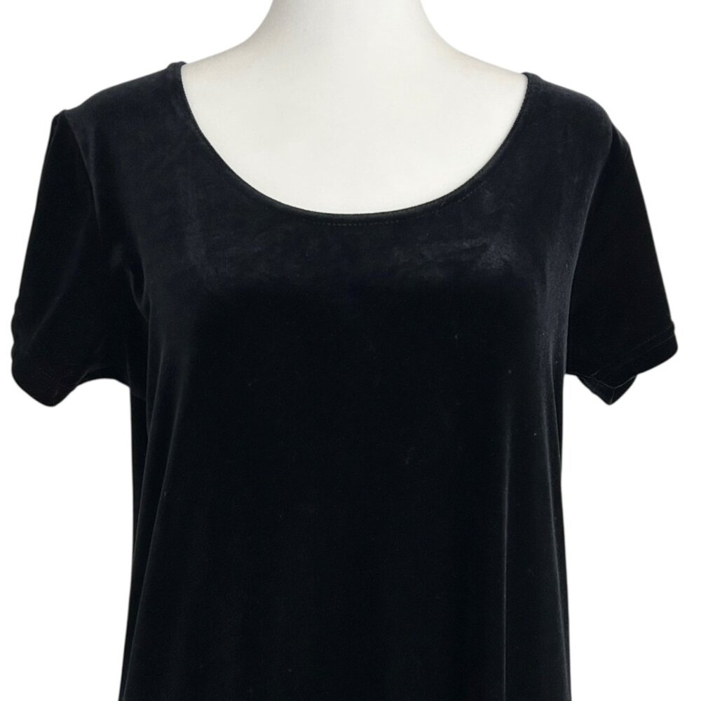Cassini Vintage Velvet Black Short Sleeve Maxi Dress (M) - Picture 7 of 11